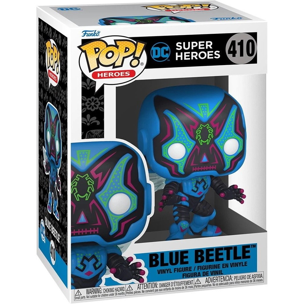 Funko POP Blue Beetle Dia De Los DC Super Heroes 410 Vinyl Figure Jaime Reyes